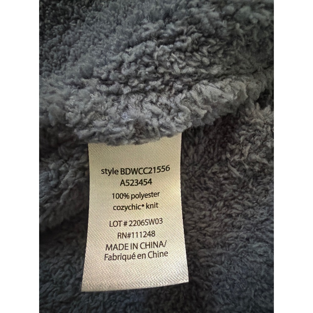 Barefoot Dreams CozyChic Shawl Cardigan Blue Gray XL BDWCC21556 Open Front - Picture 3 of 5